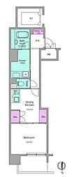 ビエラコート内久宝寺 1DKの間取図画像