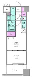 レジディア上野池之端 1DKの間取図画像
