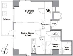 レジディア東麻布 1LDKの間取図画像