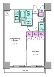 レジディア月島3 1LDKの間取図画像