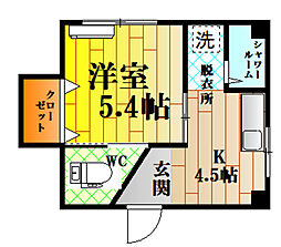 CLASSY可部南 1Kの間取図画像