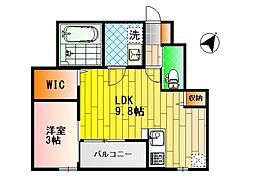 エスリーB棟 1LDKの間取図画像