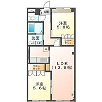 フォン・ヴィラージュII 202 ｜ 大分県中津市湯屋（賃貸アパート2LDK・2階・58.32㎡） その2