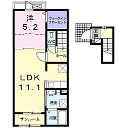 さくらみらい22 1LDKの間取図画像