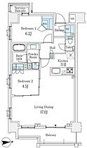 リビオ四谷 704 ｜ 東京都新宿区若葉２丁目11-1（賃貸マンション2LDK・7階・67.12㎡） その2