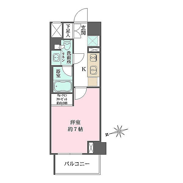 ザ・パークワンズ山吹神楽坂 702｜東京都新宿区山吹町(賃貸マンション1K・7階・25.08㎡)の写真 その2