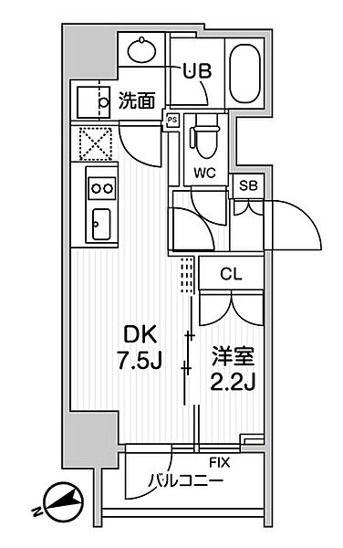 シーズンフラッツ浅草言問通り 1204｜東京都台東区浅草３丁目(賃貸マンション1DK・12階・25.98㎡)の写真 その2