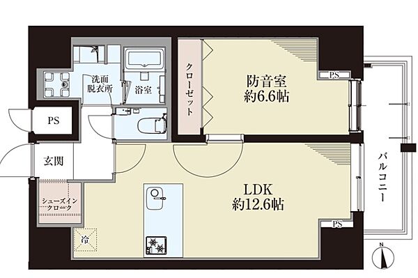 （防音マンション）ＡＺ　Ｍｕｓｉｃ上野 1001｜東京都台東区東上野５丁目(賃貸マンション1LDK・10階・46.54㎡)の写真 その2