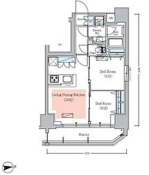 アーバネックス秋葉原EASTIII 7階2LDKの間取り