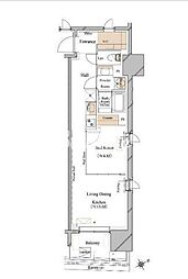 ブランシエスタ浅草蔵前 1LDKの間取図画像
