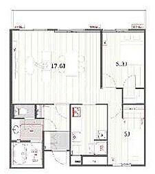 リバーサイド隅田セントラルタワーパレス 17階2LDKの間取り
