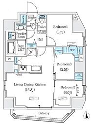 プライムブリス新御徒町 3LDKの間取図画像