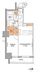 ザ・パークハビオ上野 1LDKの間取図画像