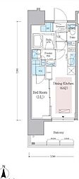 アーバネックス蔵前レジデンス 1DKの間取図画像