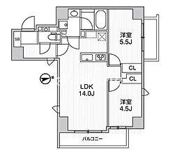 ライトハウス元浅草 2LDKの間取図画像