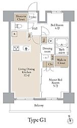 JMF-Residence浅草橋三丁目 2LDKの間取図画像