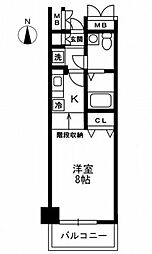 RESIDIA上野御徒町 ワンルームの間取図画像
