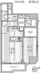 SEASONFLATS蔵前PARKFRONT 1LDKの間取図画像