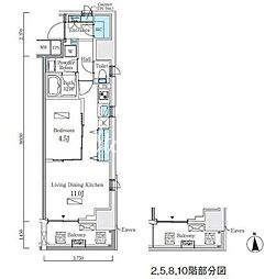 プライマル上野・稲荷町 1LDKの間取図画像