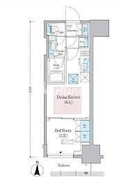 アーバネックス蔵前レジデンス 1DKの間取図画像