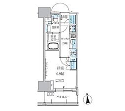 パークアクシス上野三丁目 1Kの間取図画像