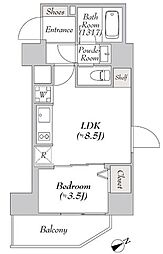 リテラス浅草橋イースト 1LDKの間取図画像
