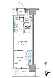 ルフォンプログレ上野稲荷町 1DKの間取図画像