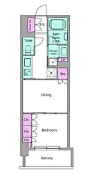 RESIDIA浅草橋 2Kの間取図画像