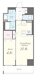ルーツ両国東京 1LDKの間取図画像