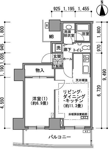 アクティ汐留 3609｜東京都港区海岸１丁目(賃貸マンション1LDK・36階・46.58㎡)の写真 その2