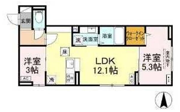 レクシア千住緑町 201｜東京都足立区千住緑町２丁目(賃貸アパート2LDK・2階・45.94㎡)の写真 その2