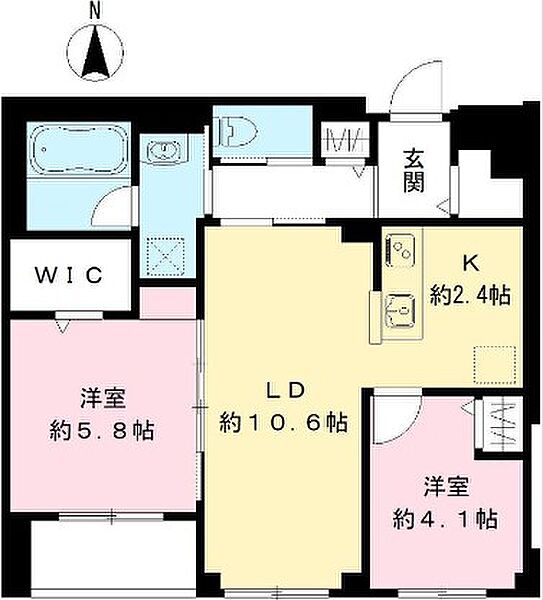 北品川テラス 203｜東京都品川区北品川３丁目(賃貸マンション2LDK・2階・56.02㎡)の写真 その2