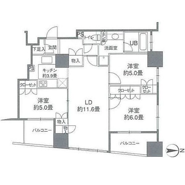 カスタリアタワー品川シーサイド 2004｜東京都品川区東品川４丁目(賃貸マンション3LDK・2階・71.74㎡)の写真 その2