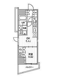 シーズンフラッツ大井町 8階1DKの間取り