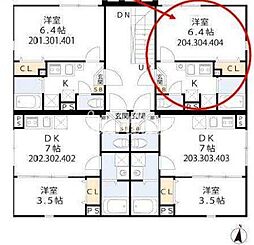 グラシア・ベイ大森 3階1Kの間取り