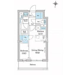 スタイリオ池上サウス 1階1LDKの間取り