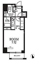 ヴァルトパーク南大井 402 4階ワンルームの間取り