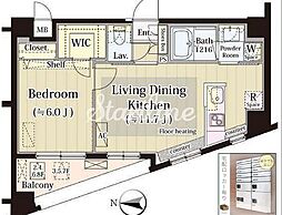 MiaCasa2 1LDKの間取図画像