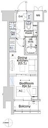 ベルファース蒲田West 1DKの間取図画像