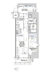 ベルファース蒲田West 1LDKの間取図画像