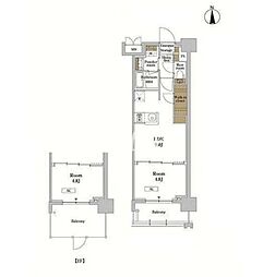 RJRプレシア蒲田 1LDKの間取図画像