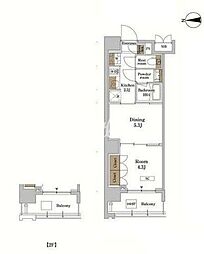 RJRプレシア蒲田 1DKの間取図画像