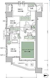 シティタワー品川パークフロント 3LDKの間取図画像