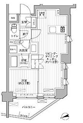 プラネソシエ大森山王 1LDKの間取図画像