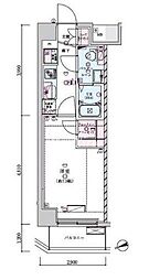 ジェノヴィア蒲田2スカイガーデン 1Kの間取図画像