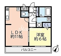 グランヴァン西馬込4 1LDKの間取図画像