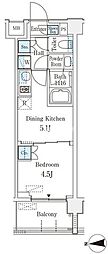 ベルファース品川大井町 1DKの間取図画像
