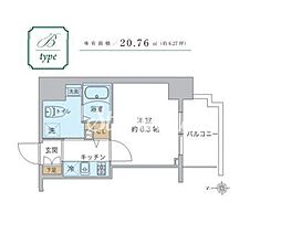 スプランディッド品川 1Kの間取図画像