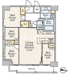 CRESTCOURT池上 4LDKの間取図画像