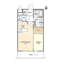 ラティエラ大森西 1LDKの間取図画像